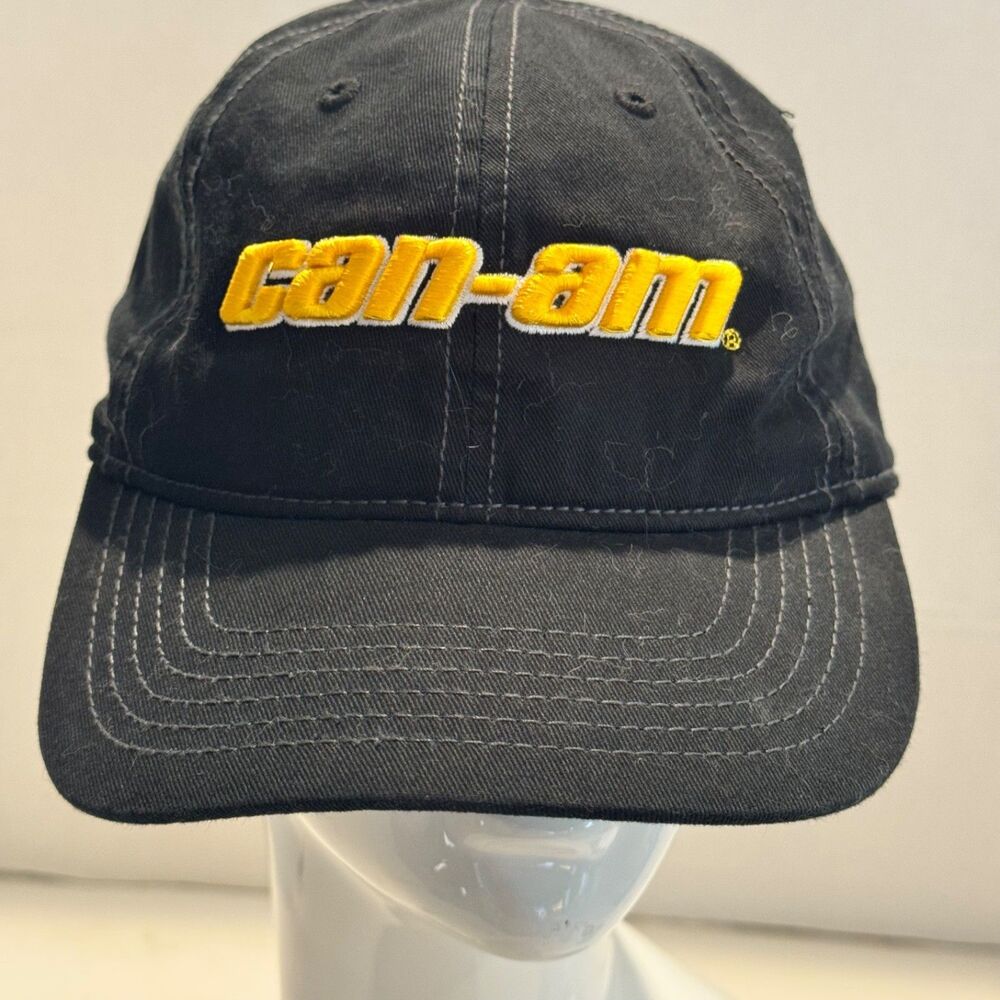 Can-am Black Baseball Hat Trucker Cap Hook & Loop Adjustable